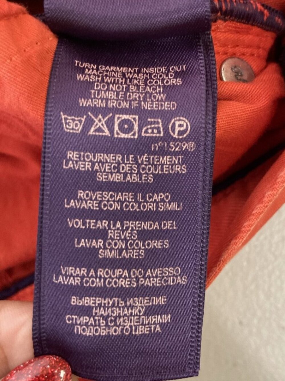 NWT Ralph Lauren Purple Label Men's Orange Denim Jeans Size 36 X 34 - Picture 12 of 13
